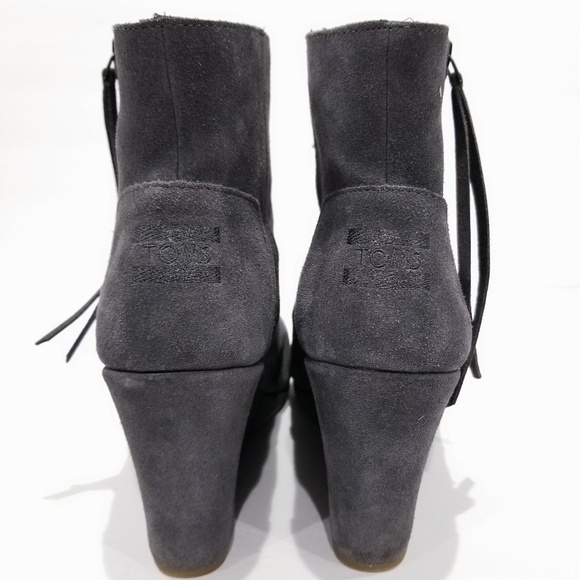 Toms Suede Wedge Ankle Bootie Size 10 - Picture 3 of 8